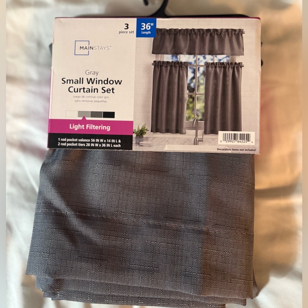 Mainstays Charcoal Gray Window Tiers
